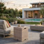 Couvercle de réservoir de propane rectangulaire moderne 16,15 po / table d'appoint - support d'extérieur en béton léger
