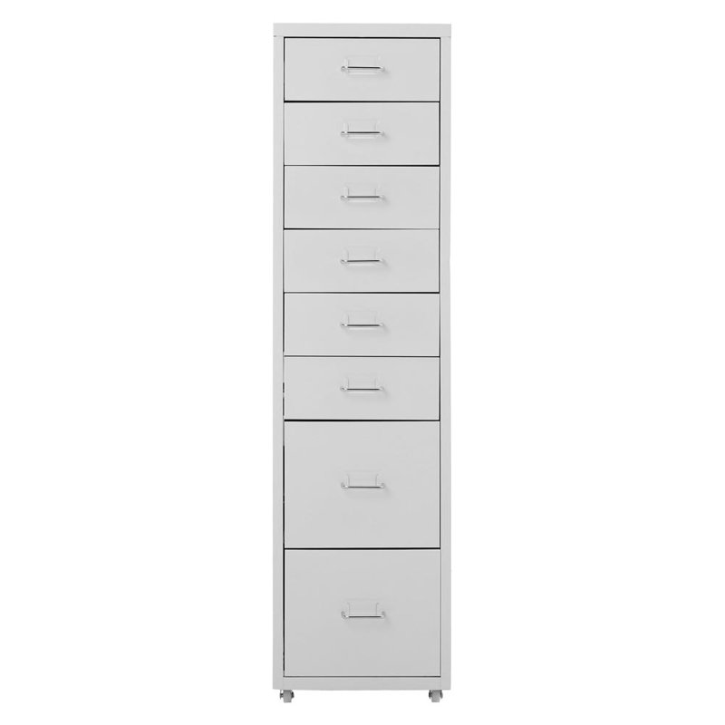 Eumeka 28cm Wide 8 -Drawer File Cabinet, White