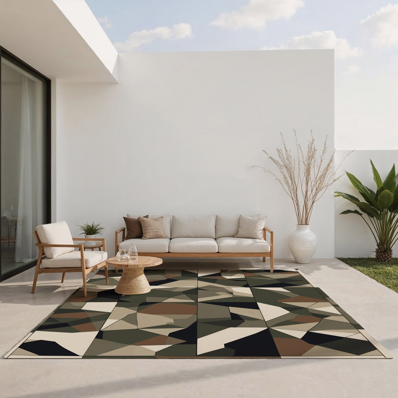 Tapis intérieur et extérieur Grid Pulse, Rectangle 1 pi 6 po x 2 pi 6 po