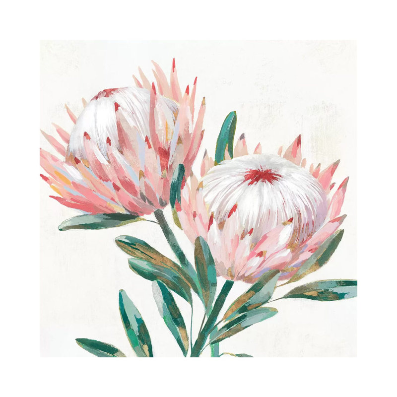 King Protea I 1 Piece Painting on Canvas, 45.72 cm H x 45.72 cm W x 1.91 cm D, Wrapped Canvas