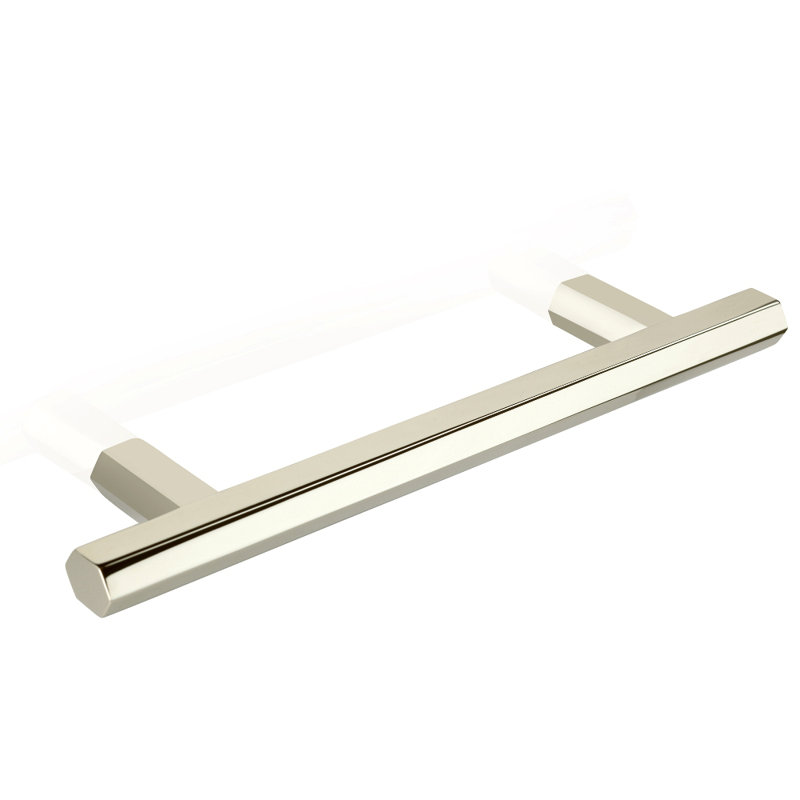 Poignée barre Hexad, 6,3 po, Nickel poli