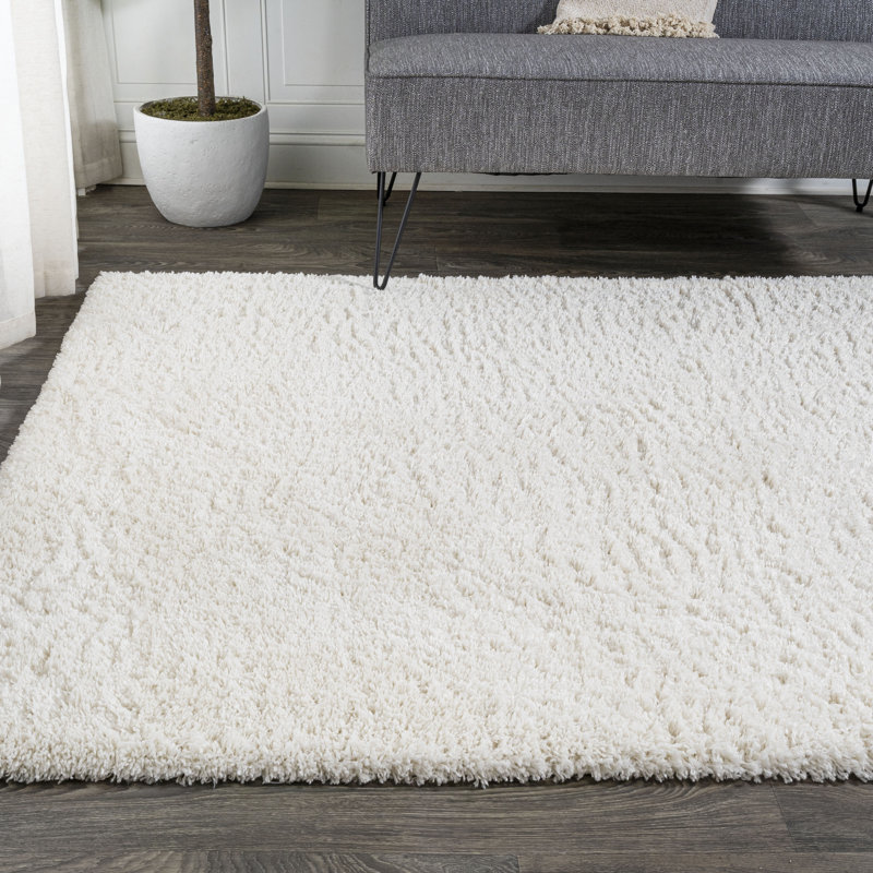 Tapis ivoire à poils longs Anttwan, Rectangle 3 pi 11 po x 5 pi 11 po