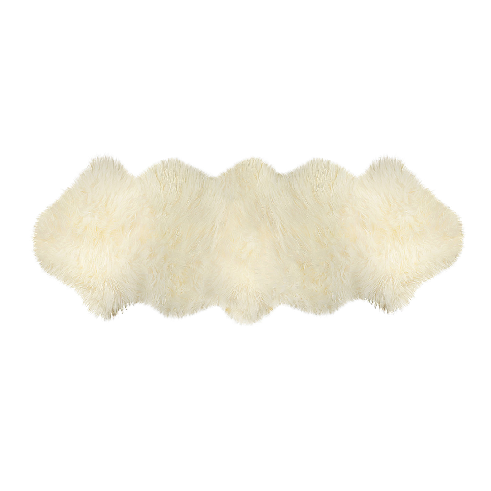 Izola Ivory Handmade Sheepskin Rug, Novelty 2' x 6'