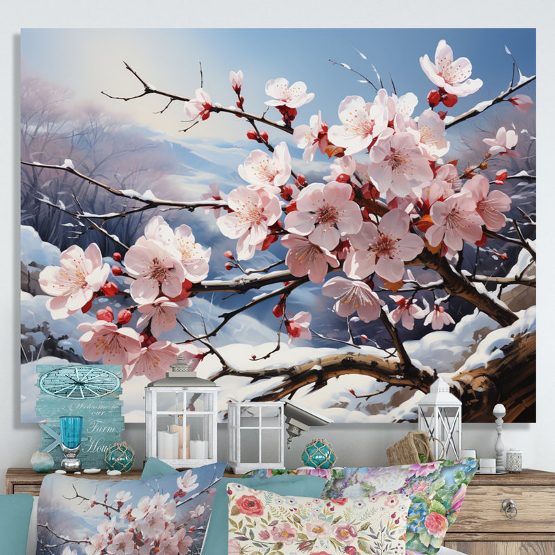 " Winter Blossoms II ", Wrapped Canvas, 24" H x 32" W x 1" D