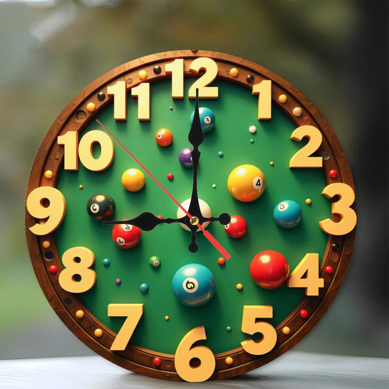 horloge de billard design unique décor à la maison