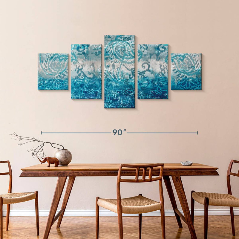Blue Abstract Elegance, 42" H x 92" W