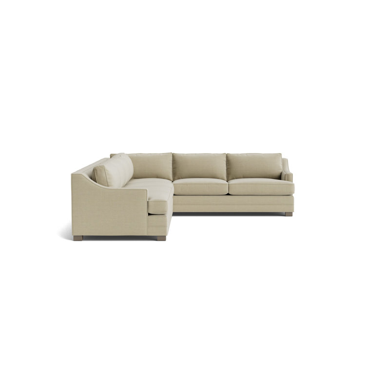 Keaton Slope Arm Without Nails Left Arm Sectional, Performance Linen - Flax, Driftwood