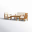 Ensemble de conversation pour patio avec coussins 4 personnes Theodore Acacia-1930254419-1930254418