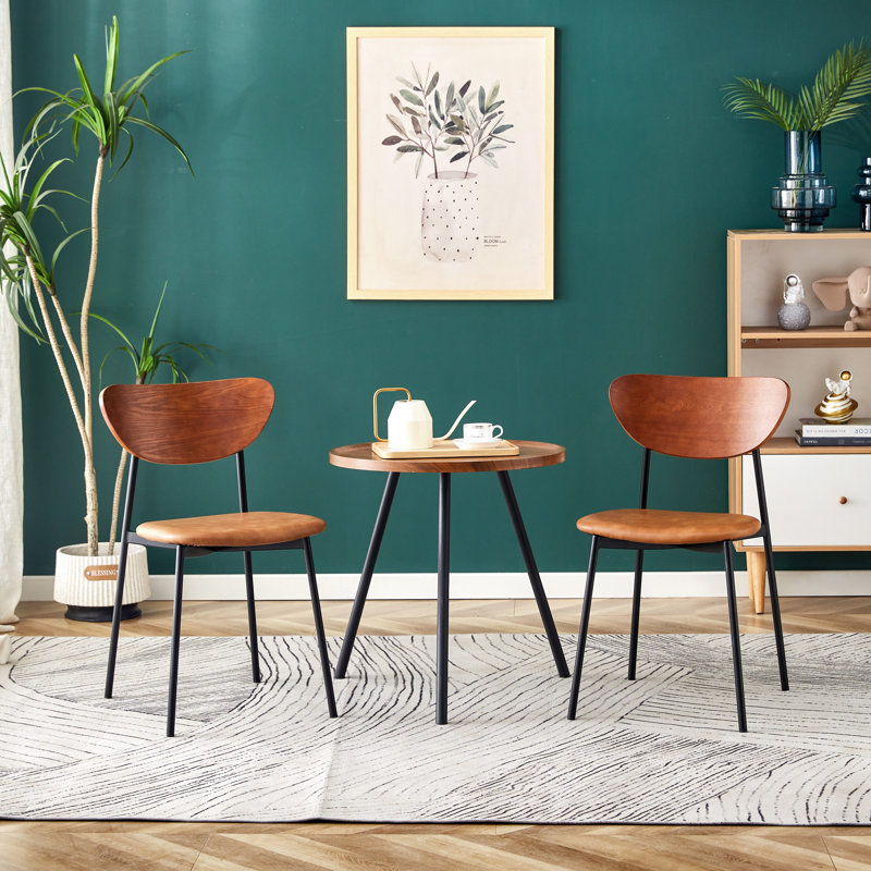 Chaise de salle à manger en similicuir brun clair, Tan