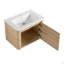 36'' Wall-Mounted Bathroom Vanity with White Ceramic Sink and Storage Shelves & 1-Soft-Close Door, KD-Packing, Plywood-131993859-131993858