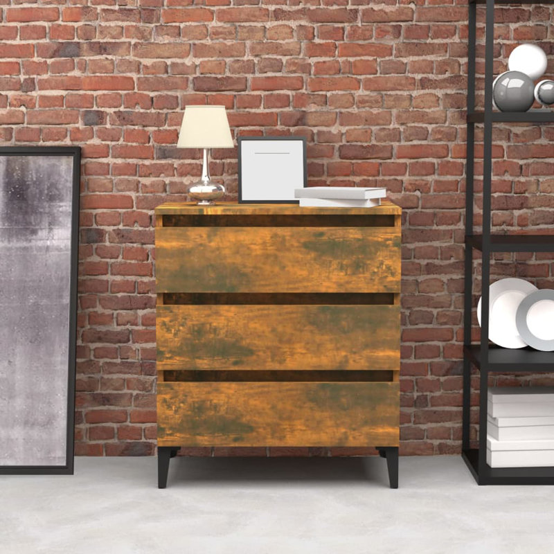 Calum 60cm W 3 - Drawer Chest of Drawers, Smoked Oak