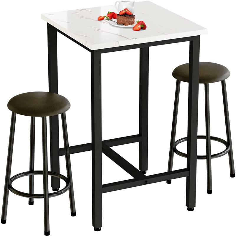 Kywan 2 - Person Dining Set, White, White/Black
