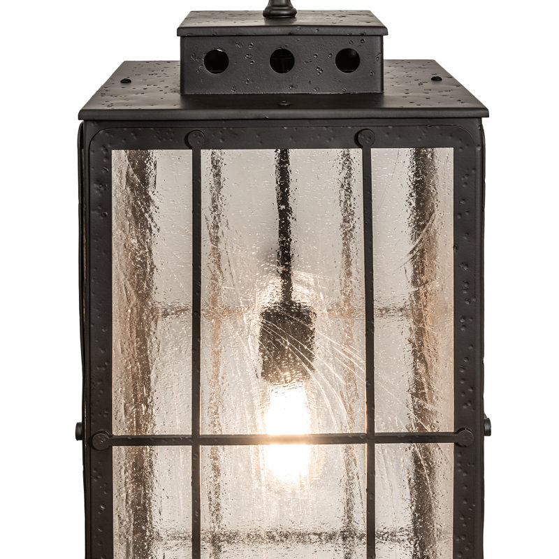 Bronze Oil-Rubbed 1-Light LED Pendant with Clear Seeded Glass