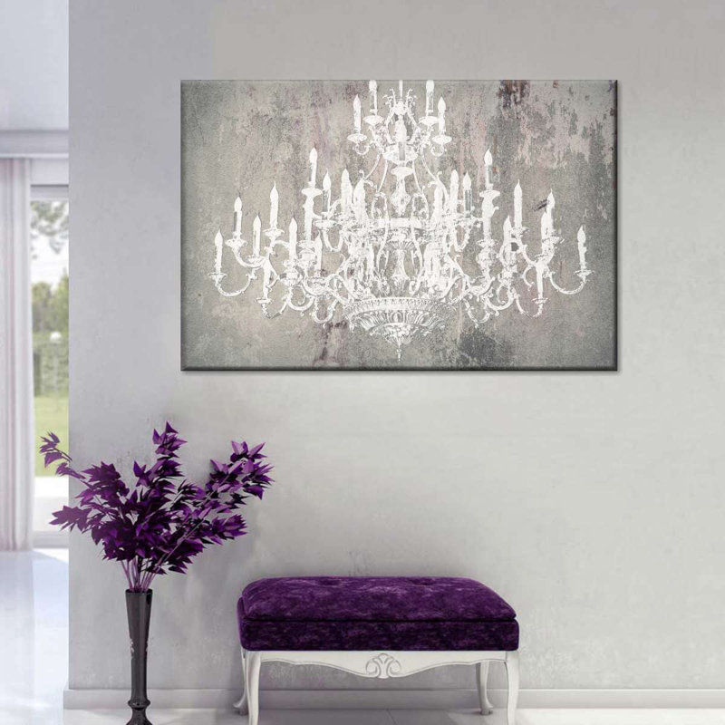 Lustre abstrait, reproduction sur toile, H 34 po x l 51 po x P 1,25 po