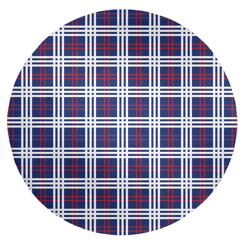 Plaid Indoor Rug, Round 5'
