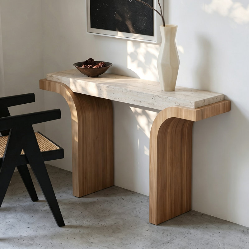 Table console Wabi-Sabi, H 33,5 po x l 39,4 po x P 13,8 po