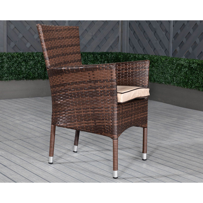 Farrar 2 Seater Rattan Conversation Set, Chocolate/Coffee Cream
