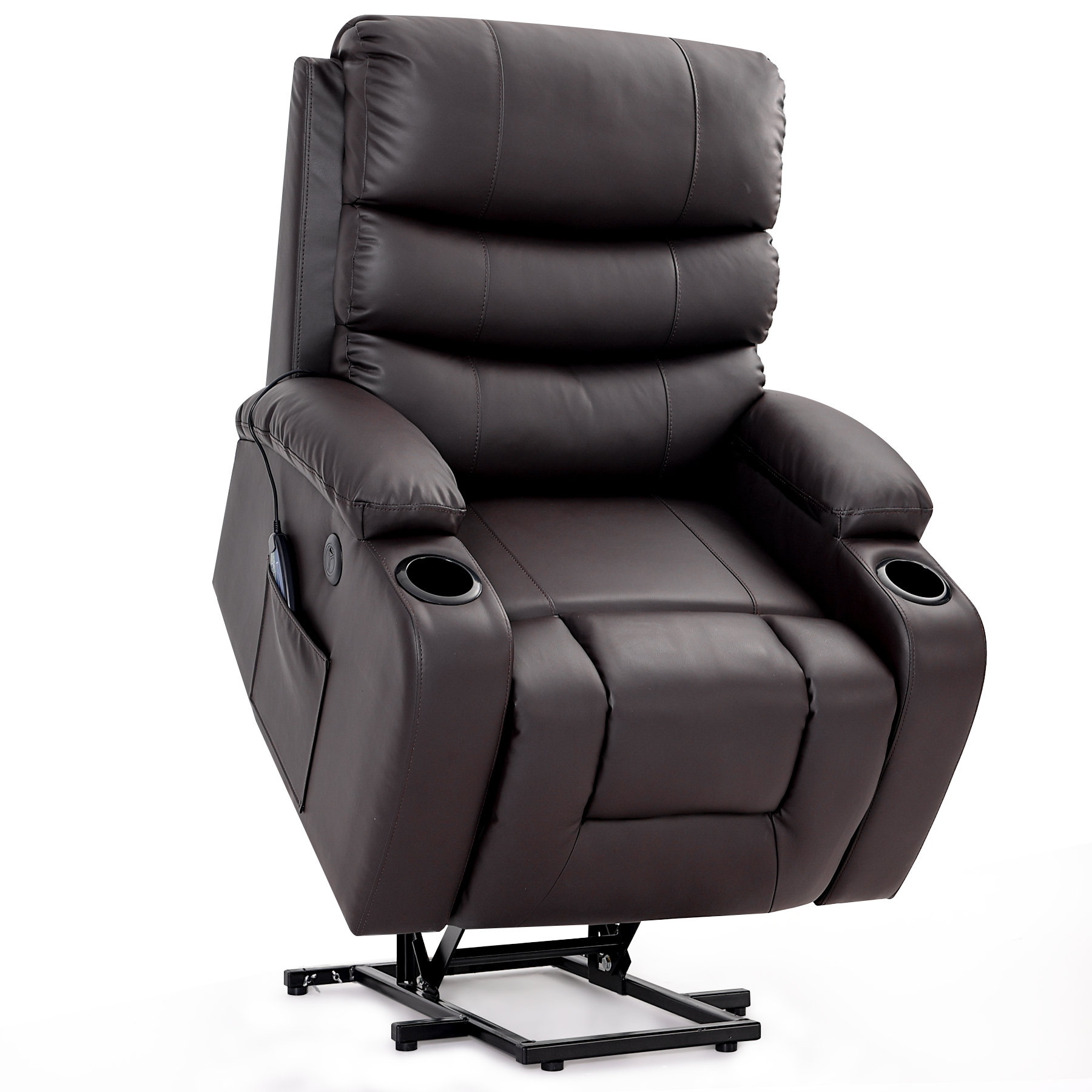 Ebern Designs Power Lift Recliner Chair with Massage and Heat for Elderly,  with 2 Cup Holders & Reviews | Wayfair