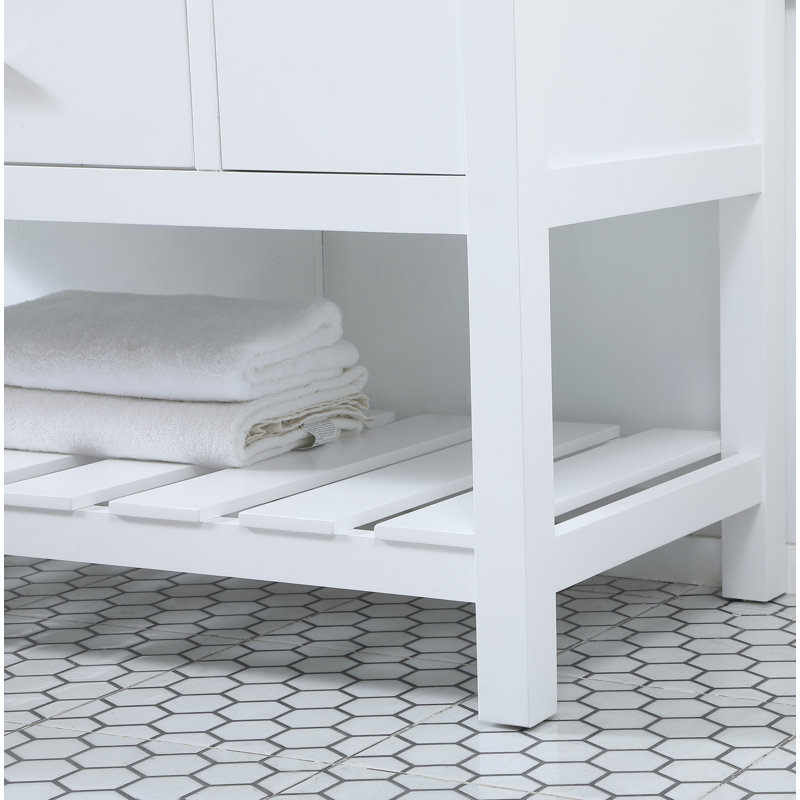 Meuble-lavabo simple 48 po avec dosseret Pelaghia, Blanc