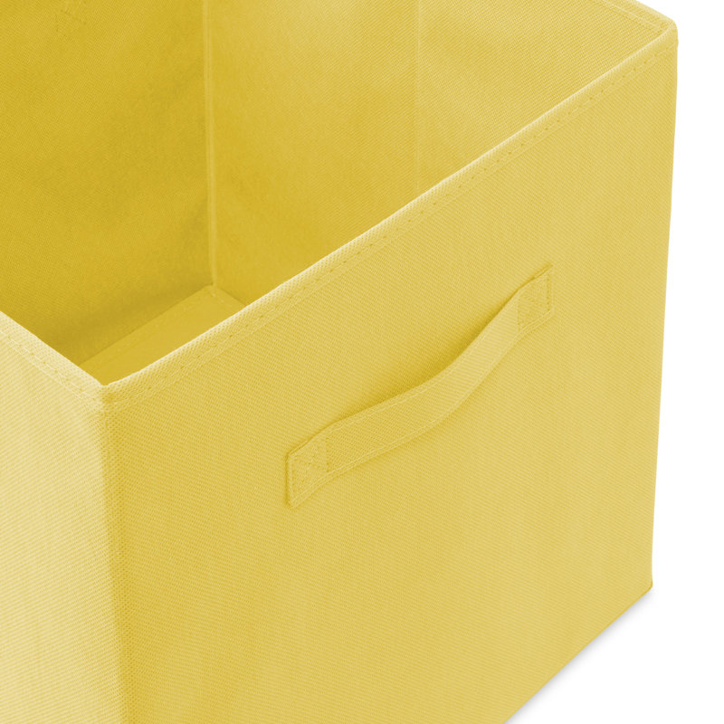 (Set of 6) Collapsible Fabric Cubes - 13-in Storage Bins - Yellow, Yellow
