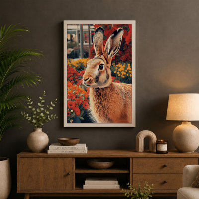Garden Rabbit Botanical - Wrapped Canvas