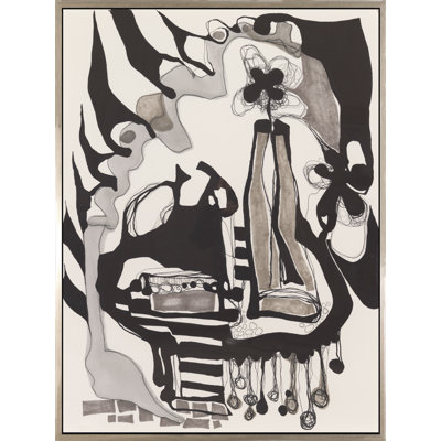 «Two Daises», peinture sur toile à cadre flottant