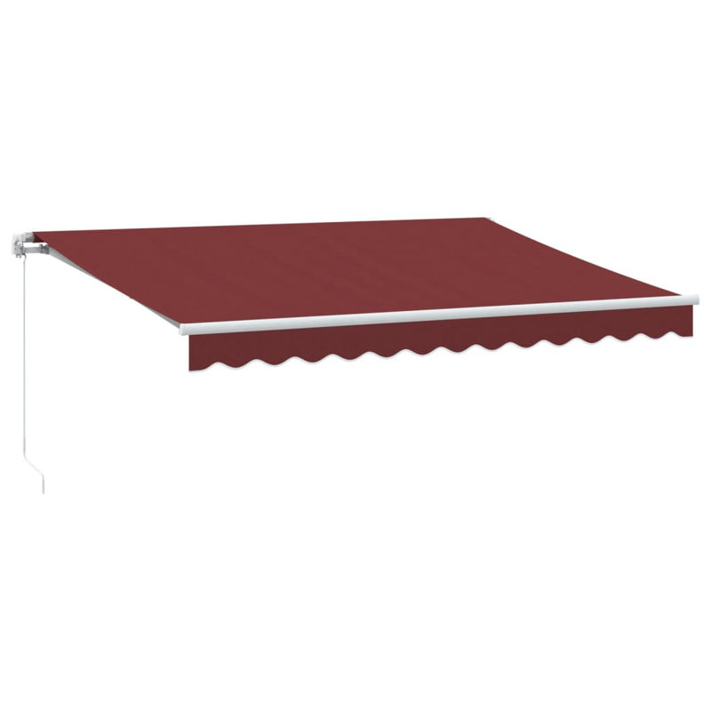 Manual Retractable Awning With LED, 350cm W x 250cm D, Burgundy/White