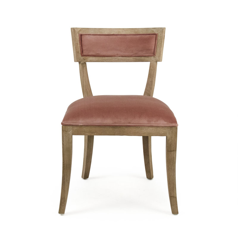 Gambrell Upholstered Dining Chair, Rose Velvet