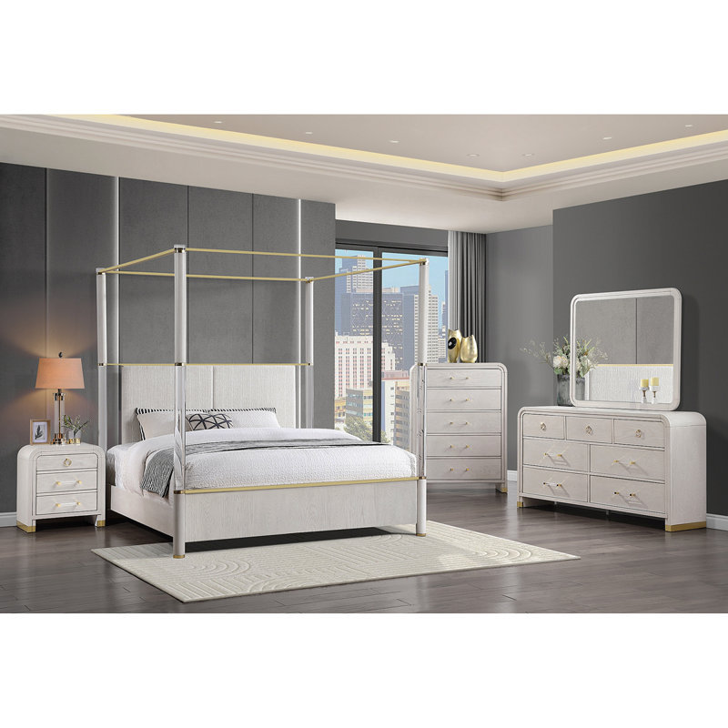 Ensemble de chambre à coucher 5 pièces Malco, Très grand lit