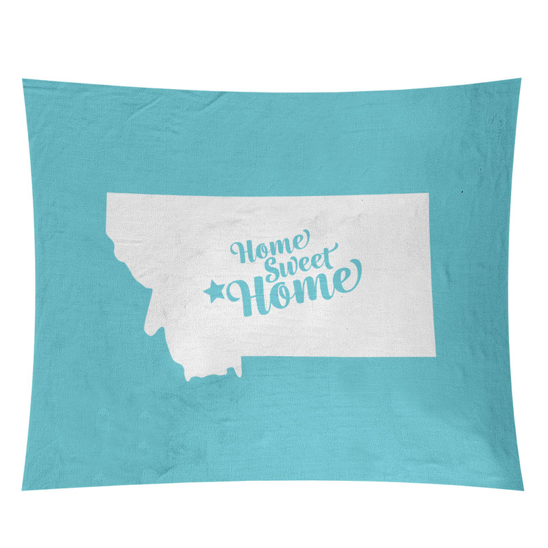 Tapisserie Home Sweet Helena, H 68 po x l 80 po, Bleu sarcelle