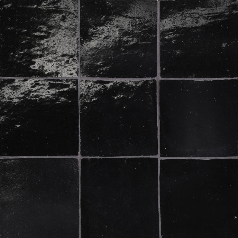 Zagora 4" x 4" Zellige Tile, Nero