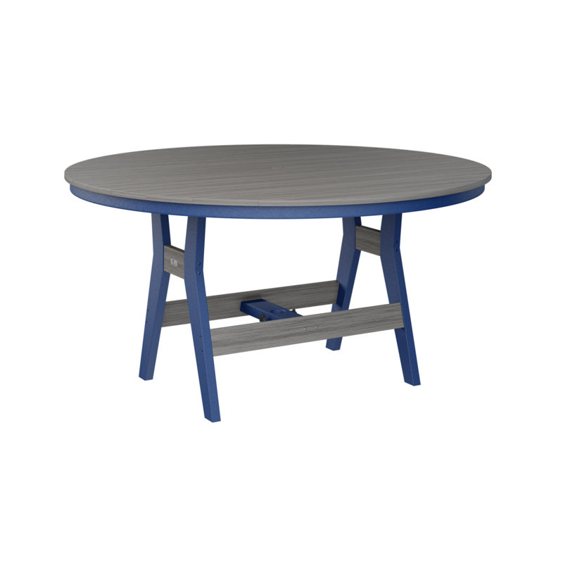 Berlin Gardens Harbor 60″ Round Counter Height Table, Driftwood Gray, Pacific Blue, 38.87" H x 60" W x 60" D