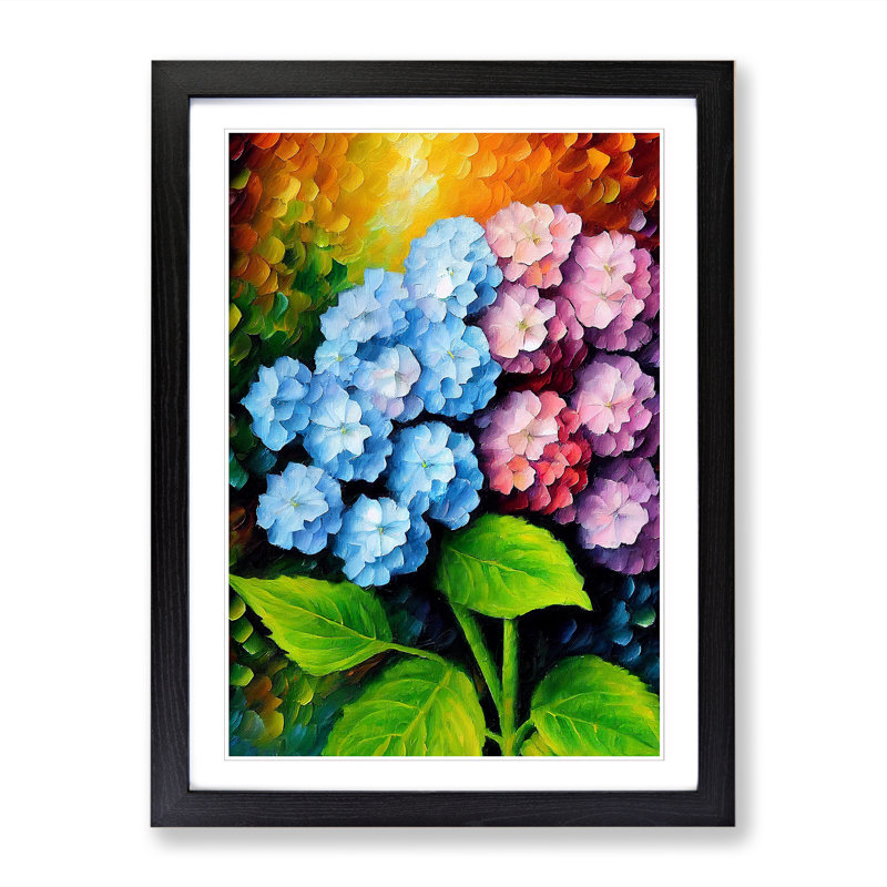 Montanari Hydrangea Flower Painting Vol.2 1 Piece Wall Art, 34cm H x 25cm W x 2cm D, Oak