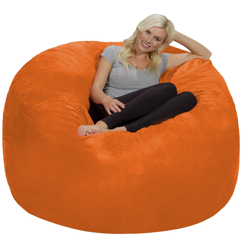 Fauteuil à billes - Fauteuil à billes rond rembourré en mousse à mémoire de forme avec housse amovible et lavable à la machine - Fauteuil à billes avec housse en microfibre douce - Plusieurs tailles et plusieurs tissus lavables à la machine