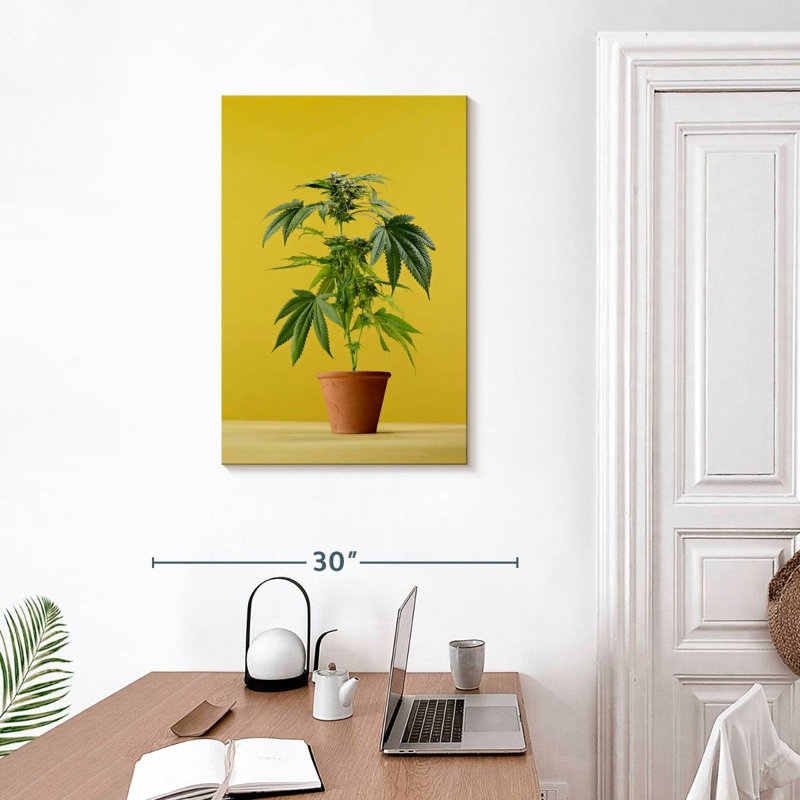 Marijuana Plant In Pot, 30" H x 20" W