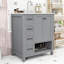Meuble-lavabo autoportant élégant avec lavabo en céramique et beaucoup de rangement-130039912