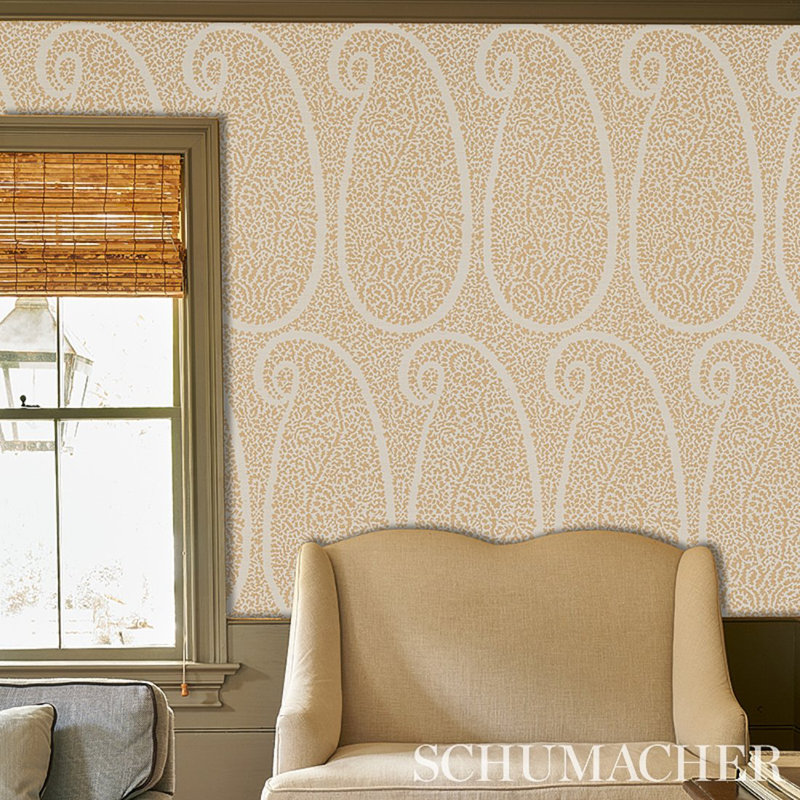 Ambala Paisley Sisal Wallpaper, Straw