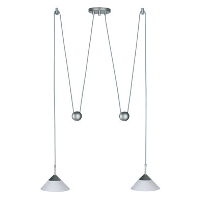 Delia 2 - Light Silver/Matt Nickel Cluster Pendant