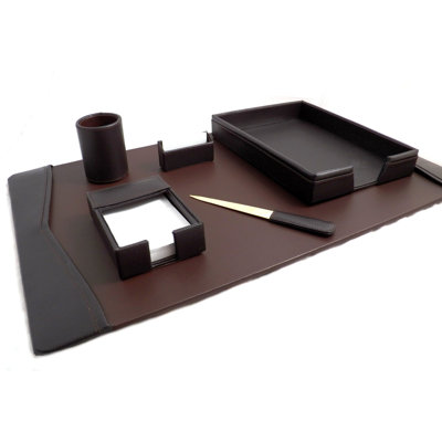 Mcabee Leather Desk Organizer Set