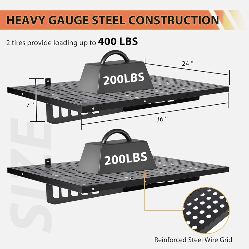 Heavy Duty 2-Pack Garage Wall Shelving