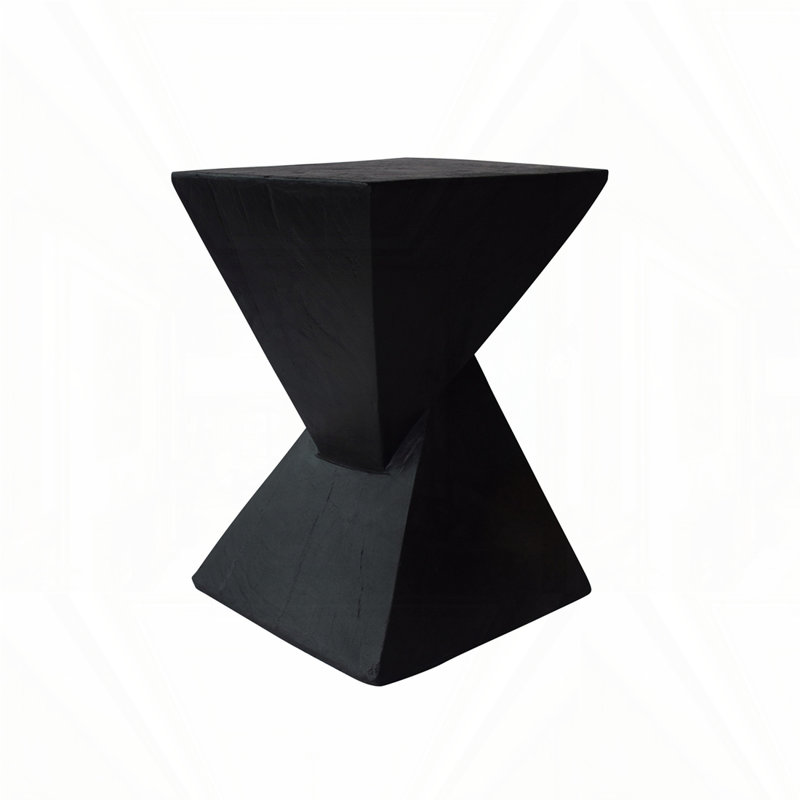 Weott Concrete Top End Table, Black