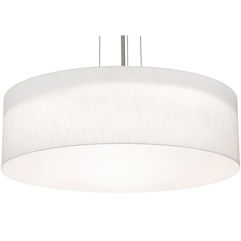 Luminaire suspendu tambour Bozovich, Lin blanc, Non, H 46,5 po x l 30 po x P 30 po