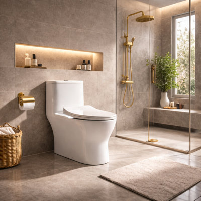Bravat Smart Heated Bidet Toilet Seat – Instant Warm Water, Self-Cleaning Nozzle, Air Dryer, Elongated Toilets, Night Light, Easy to Install