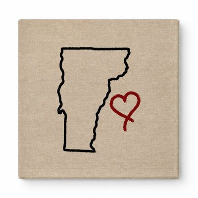 «Love Vermont State Outline», art mural sur toile carrée