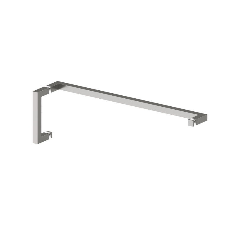 Mimas 55,25 po. X 78 po. Porte de douche entièrement en verre sans cadre à charnière, Nickel brossé