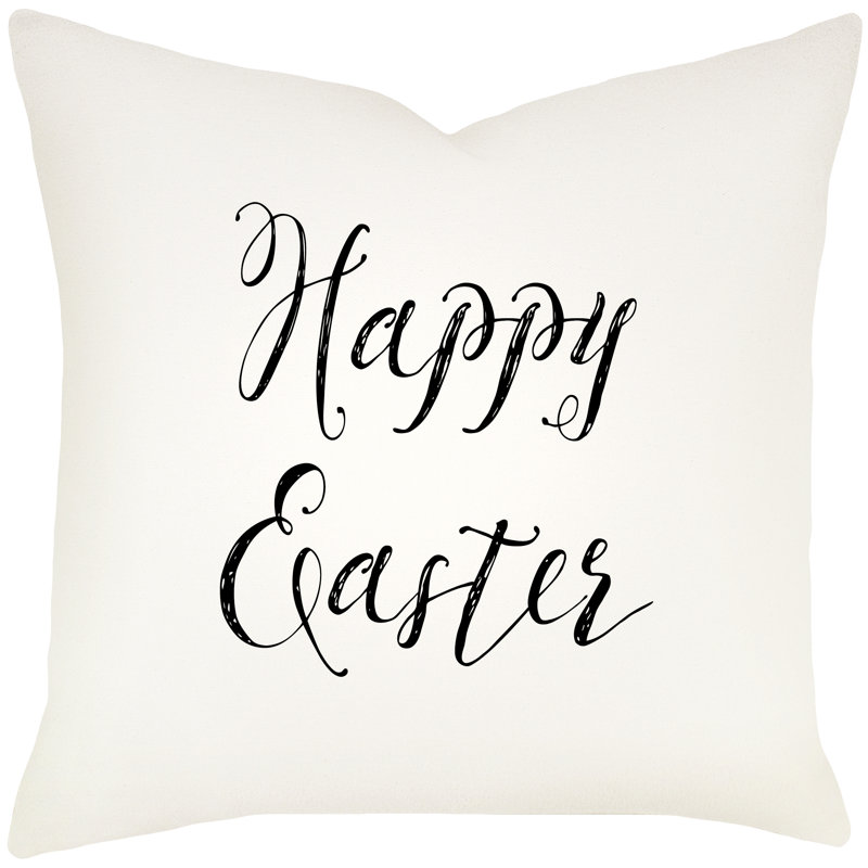 Easter Cotton Reversible Throw Pillow