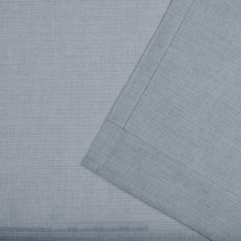 Chambray Blue Light-Filtering Faux Linen Curtain Panels, 54" x 96"