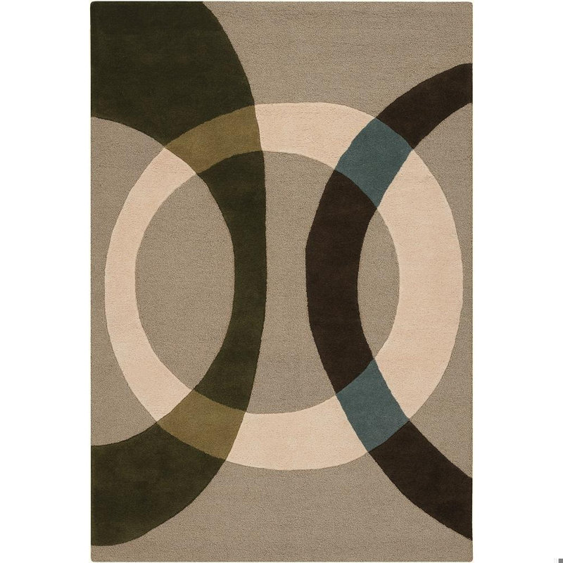 Bense Garza Tan Area Rug, Brown/Cream/Green/Tan, Rectangle 7'9" x 10'6"