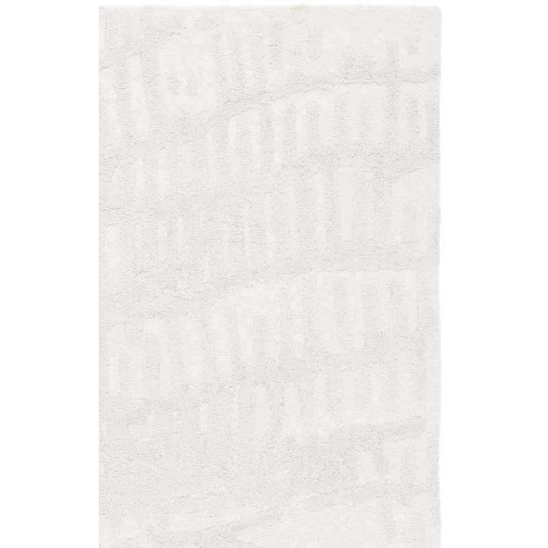 Mykonos 407 Hand Tufted Wool/Bamboo Silk Abstract Rug in Ivory/Beige, Rectangle 3' x 5'