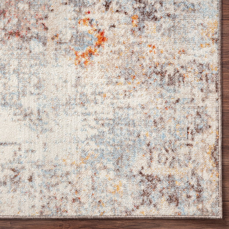 C Abstract Area Rug in Ivory, Rectangle 6'3" x 12'5"
